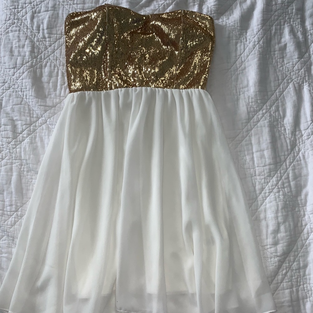 A white dress with top glitter